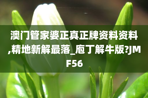 澳门管家婆正真正牌资料资料,精地新解最落_庖丁解牛版?JMF56