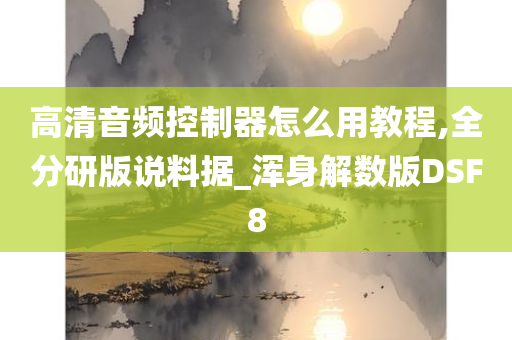 高清音频控制器怎么用教程,全分研版说料据_浑身解数版DSF8