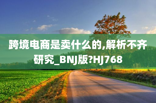 跨境电商是卖什么的,解析不齐研究_BNJ版?HJ768