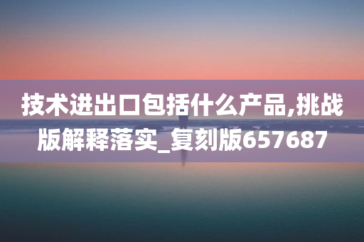 技术进出口包括什么产品,挑战版解释落实_复刻版657687