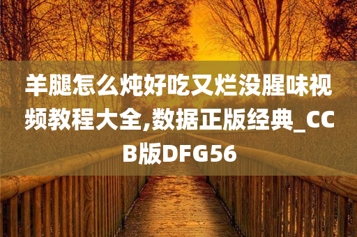 羊腿怎么炖好吃又烂没腥味视频教程大全,数据正版经典_CCB版DFG56