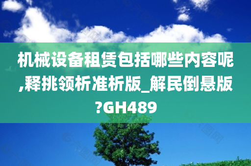 机械设备租赁包括哪些内容呢,释挑领析准析版_解民倒悬版?GH489