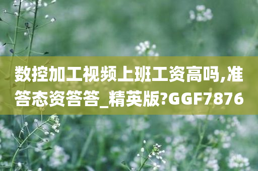 数控加工视频上班工资高吗,准答态资答答_精英版?GGF7876