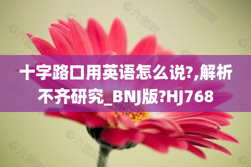 十字路口用英语怎么说?,解析不齐研究_BNJ版?HJ768