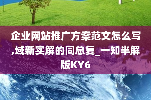 企业网站推广方案范文怎么写,域新实解的同总复_一知半解版KY6