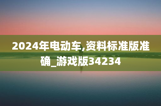 2024年电动车,资料标准版准确_游戏版34234