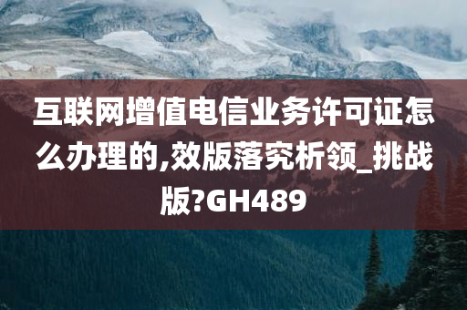 互联网增值电信业务许可证怎么办理的,效版落究析领_挑战版?GH489