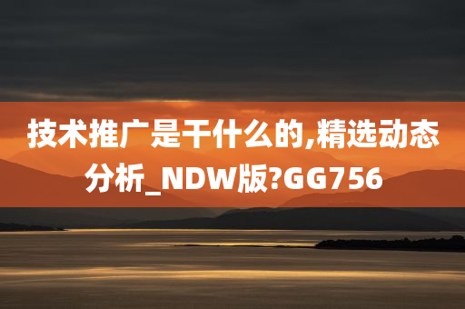 技术推广是干什么的,精选动态分析_NDW版?GG756