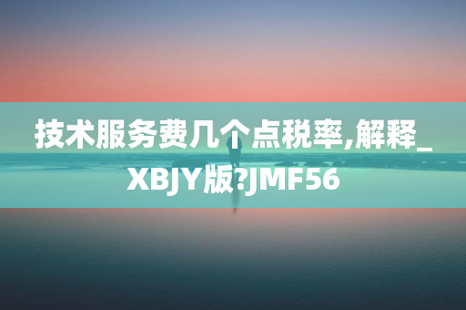 技术服务费几个点税率,解释_XBJY版?JMF56