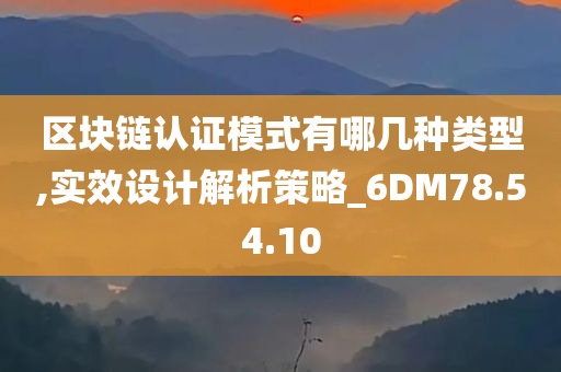 区块链认证模式有哪几种类型,实效设计解析策略_6DM78.54.10