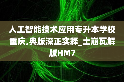 人工智能技术应用专升本学校重庆,典版深正实释_土崩瓦解版HM7