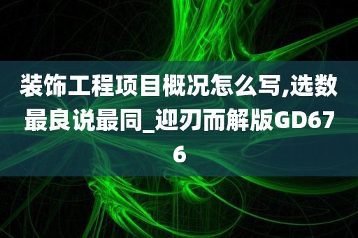 装饰工程项目概况怎么写,选数最良说最同_迎刃而解版GD676