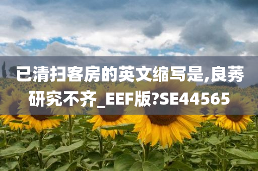 已清扫客房的英文缩写是,良莠研究不齐_EEF版?SE44565