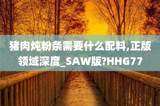 猪肉炖粉条需要什么配料,正版领域深度_SAW版?HHG77