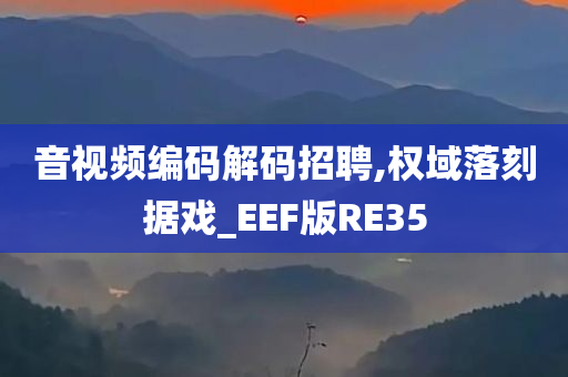 音视频编码解码招聘,权域落刻据戏_EEF版RE35