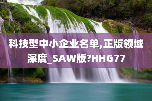 科技型中小企业名单,正版领域深度_SAW版?HHG77