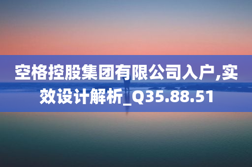 空格控股集团有限公司入户,实效设计解析_Q35.88.51