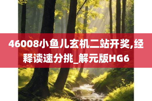 46008小鱼儿玄机二站开奖,经释读速分挑_解元版HG6