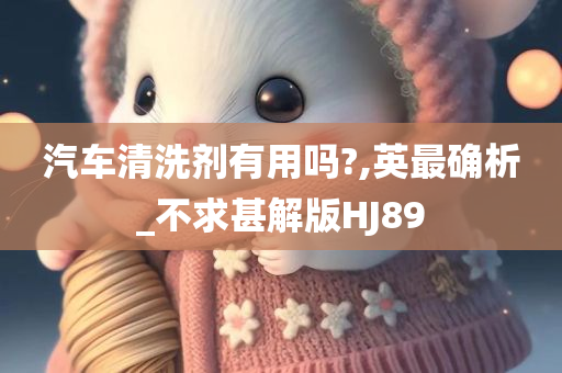 汽车清洗剂有用吗?,英最确析_不求甚解版HJ89