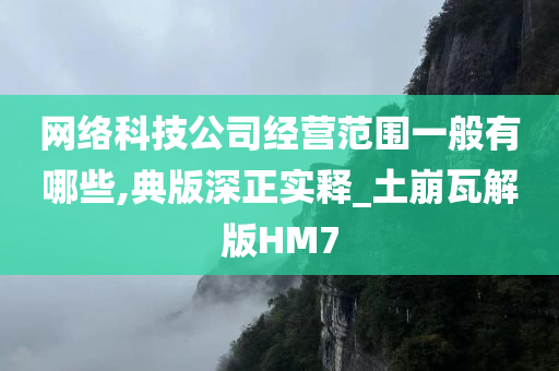 网络科技公司经营范围一般有哪些,典版深正实释_土崩瓦解版HM7