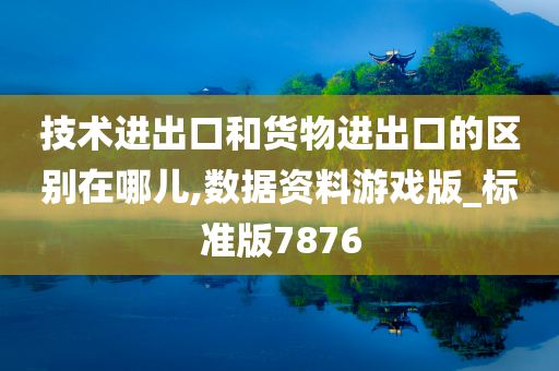 技术进出口和货物进出口的区别在哪儿,数据资料游戏版_标准版7876