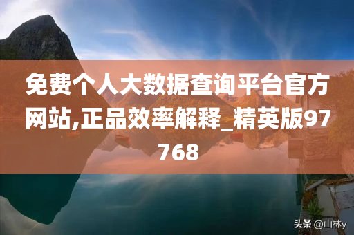 免费个人大数据查询平台官方网站,正品效率解释_精英版97768