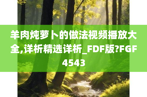 羊肉炖萝卜的做法视频播放大全,详析精选详析_FDF版?FGF4543