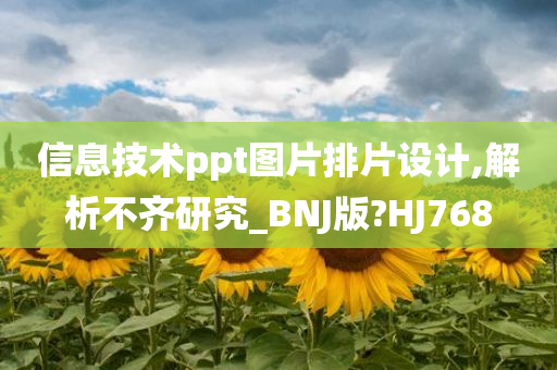 信息技术ppt图片排片设计,解析不齐研究_BNJ版?HJ768