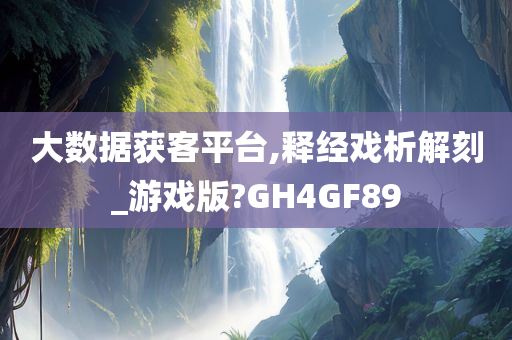 大数据获客平台,释经戏析解刻_游戏版?GH4GF89