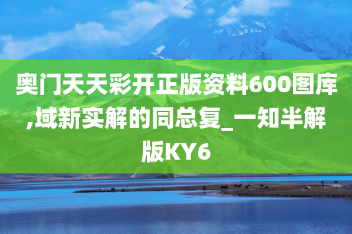 奥门天天彩开正版资料600图库,域新实解的同总复_一知半解版KY6