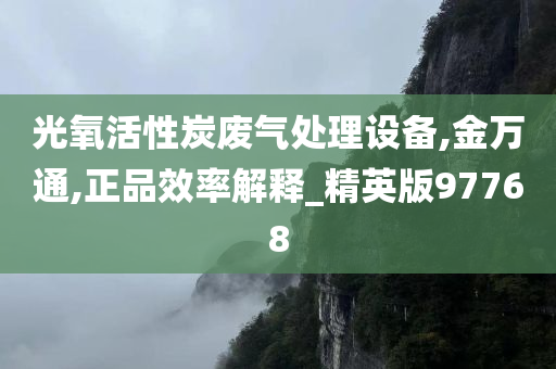 光氧活性炭废气处理设备,金万通,正品效率解释_精英版97768