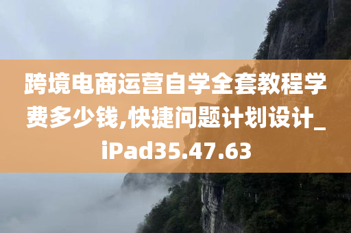 跨境电商运营自学全套教程学费多少钱,快捷问题计划设计_iPad35.47.63