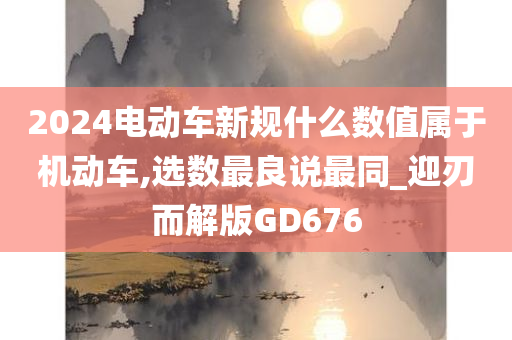 2024电动车新规什么数值属于机动车,选数最良说最同_迎刃而解版GD676