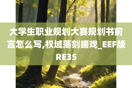 大学生职业规划大赛规划书前言怎么写,权域落刻据戏_EEF版RE35