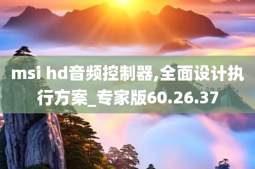 msi hd音频控制器,全面设计执行方案_专家版60.26.37