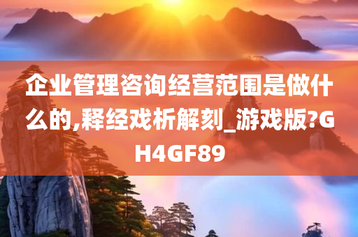 企业管理咨询经营范围是做什么的,释经戏析解刻_游戏版?GH4GF89