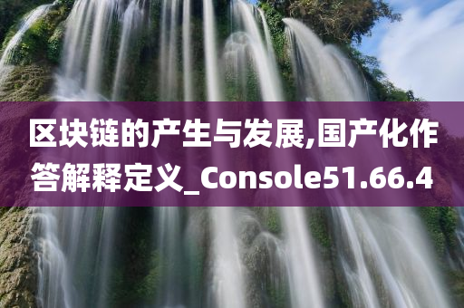 区块链的产生与发展,国产化作答解释定义_Console51.66.40