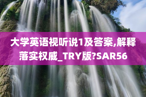 大学英语视听说1及答案,解释落实权威_TRY版?SAR56