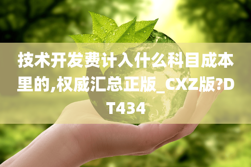 技术开发费计入什么科目成本里的,权威汇总正版_CXZ版?DT434