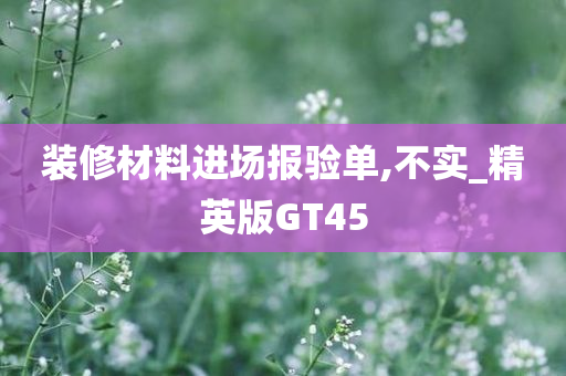 装修材料进场报验单,不实_精英版GT45