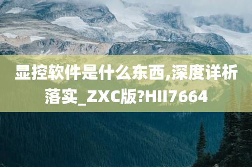 显控软件是什么东西,深度详析落实_ZXC版?HII7664