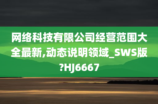 网络科技有限公司经营范围大全最新,动态说明领域_SWS版?HJ6667