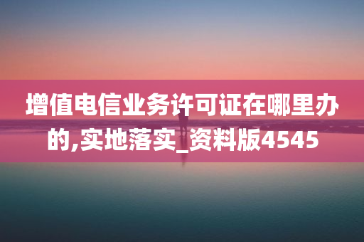 增值电信业务许可证在哪里办的,实地落实_资料版4545