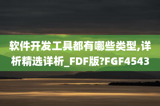 软件开发工具都有哪些类型,详析精选详析_FDF版?FGF4543