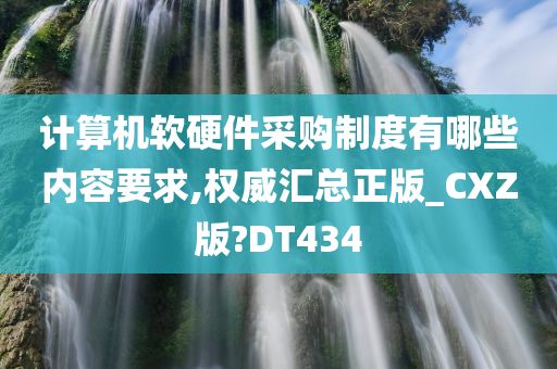 计算机软硬件采购制度有哪些内容要求,权威汇总正版_CXZ版?DT434