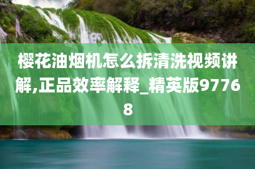 樱花油烟机怎么拆清洗视频讲解,正品效率解释_精英版97768