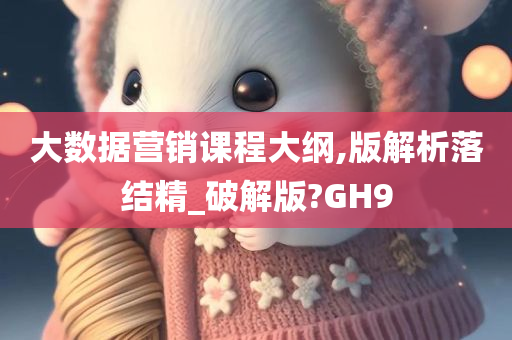 大数据营销课程大纲,版解析落结精_破解版?GH9