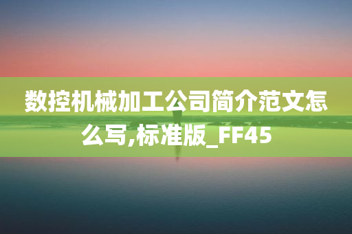 数控机械加工公司简介范文怎么写,标准版_FF45