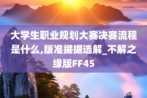 大学生职业规划大赛决赛流程是什么,版准据据选解_不解之缘版FF45