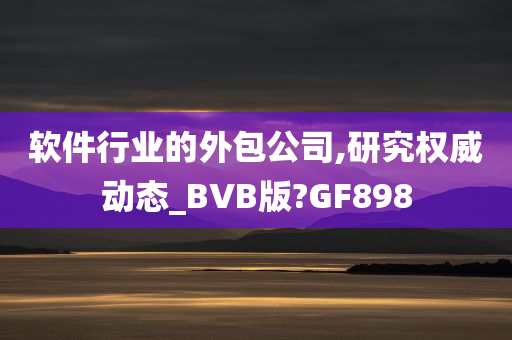 软件行业的外包公司,研究权威动态_BVB版?GF898